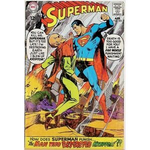 DC Comics Superman Comic Book Silver Age April 1968 #205 Lex Luthor Cover